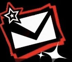 an email envelope with a star on it and the word'mail'in red