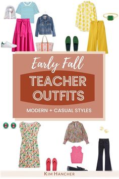 This posts provides casual, trendy, and modern teacher fall outfit ideas for the upcoming school year! From the different kinds of clothes teachers should wear to where to shop, find cute teacher outfit ideas and casual Friday looks as well as how to execute outfit ideas early fall! Stylish and cute outfits for elementary, middle school and high school teachers. Teacher Styles, Casual Summer Outfits For Women