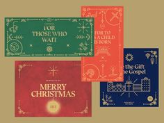 four christmas cards with the words for those who wait