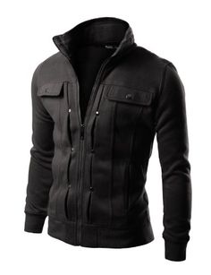 Doublju Mens Casual Highneck Zipup Jacket Maybe black is more practical? | Raddest Men's Fashion Looks On The Internet: http://www.raddestlooks.org Mens Winter Jackets, Korean Fits, Wax Jacket, British Weather, Mens Winter, Winter Jacket Men, Cooler Look