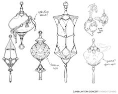 an image of different ornaments drawn by hand