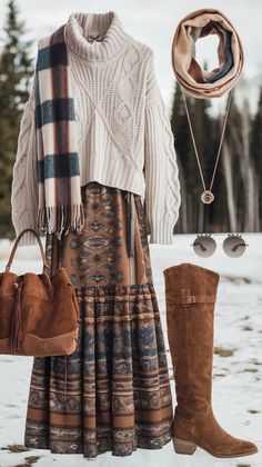 Winter meets boho! Learn how to style flowy dresses, faux fur coats, and earthy prints for the perfect winter look.✨❄️ #BohoChic #StyleInspo #WinterWardrobe