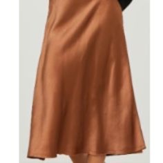 New! This Adorable Bronze Skirt Is So Versatile. You Can Pair It With Sneakers, Sandals, Boots, Etc. Thick Satin Bias Slip Skirt With Frayed Hemline. Elastic Waistband For Easy Comfort. 100% Polyester Imported Tommy Hilfiger Jeans Woman, Pink Pleated Midi Skirt, Midi Skirt With Pockets, Bias Cut Skirt, Khaki Skirt, Striped Midi Skirt, Leopard Skirt, Golf Skirts, Denim Maxi Skirt