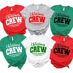 Festive Christmas Crew Design - Celebrate the holidays in style with this "Christmas Crew" shirt, perfect for family gatherings and making memories together.
Available in Multiple Styles - Choose from a T-shirt, long sleeve tee, or cozy sweatshirt, making it ideal for any weather and holiday event. Soft and Comfortable Fabric - Made from high-quality materials, this top ensures comfort and durability, great for wearing throughout the holiday season. Perfect for Family Gatherings - Whether you're Diy Christmas Family Shirts, Christmas Shirt Ideas Vinyl Family, Family Matching Christmas Shirts, Family Christmas Tshirt Ideas, Family Christmas Shirt Ideas, Christmas Crew Shirts, Christmas Shirt Designs, Matching Family Christmas Shirts, Trip Shirts