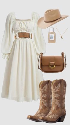 #western #country #dress #countrygirl #ootd #westernaesthetic #cowgirl #boots #neutral #vintage #festival #christiangirl #outfitinspo #modestfashion #churchoutfit #modesty Farmers Market Dress Outfit, Country Elegant Outfit, Fall Western Dress, Country Dress Aesthetic, Dresses That Go With Cowgirl Boots, Cute And Casual Fall Outfits, Cowboy Inspo Outfit, Country Modest Outfits, Cowgirl Outfits Modest