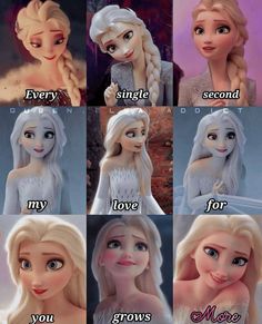 the many faces of frozen princesses