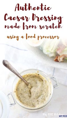 keto caesar dressing recipe in a glass jar