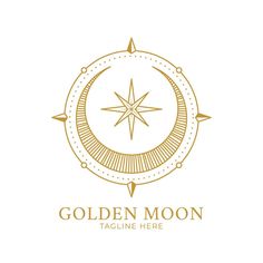 the golden moon logo is shown on a white background