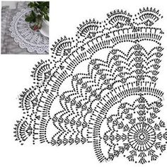 an image of a doily with flowers on it and another photo of the doily