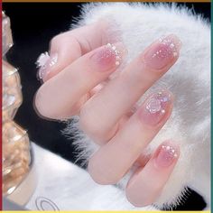 Pattern: Shell Style: French Style, Simple, Blush Armor Style2: Long Fake Nails Designs, Glitter Rosa, Back To School Nails, Design Butterfly, Manicure Gel, Nagel Tips, Nails Tips, Nail Type, Fake Nails With Glue