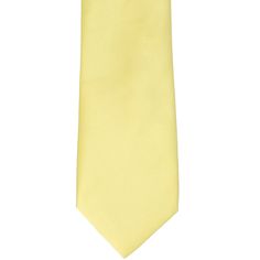 Special bulk pricing! Purchase 1-24: $10.95 each Purchase 25-49: $7.95 each Purchase 50+: $4.50 each Here's a top staff tie for spring uniforms. Large quantities of this light yellow tie are in stock for employee or group attire. The 3.25-inch width complements both men and women and the 58-inch length is standard sized to fit most adults. These butter yellow ties are made from a durable, all polyester material with a very light satin finish. (It's not a shiny tie, but not matte either.) The col Solid Color Spring Ties For Black Tie Events, Solid Color Ties For Black Tie Events In Spring, Spring Black Tie Solid Color Ties, Classic Ties For Spring, Classic Yellow Ties For Summer, Classic Yellow Ties For Work, Formal Yellow Tie, Classic Yellow Ties For Office, Yellow Classic Ties For Summer