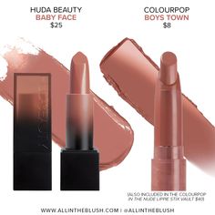 Pink Nude Lipstick, Pretty Lipstick Colors, Everyday Lipstick, Pretty Lipstick, Nude Lipstick Shades, Metallic Lipstick, Color Mixing Chart, Subtle Makeup