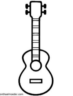 a black and white drawing of a ukulele