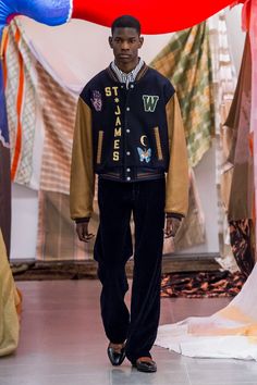 Varsity Jacket Street Style, Editorial Concept, College Jacke, Rashid Johnson, Black Brothers, Mens Inspo, Athleisure Men, Black Leather Oxfords