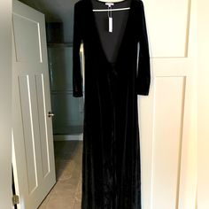 Size Small- Black Black Long Maxi Dress For Cocktail, Velvet Wrap Dress, Baltic Born, Wrap Dress, Colorful Dresses, Maxi Dress, Velvet, Size Small, Womens Dresses