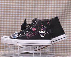 Fashion Anime Shoes PN4431 ●Size:please see the picture. ●Material: Canvas. ●About Shipping: We attach great importance to the orders of each customer and parcel delivery. 1.Processing time: 2-3 business days. 2.Shipping time: 10-15 business days to US, please allow 3-4 weeks shipping to other country.(Shipping times can be affected by variable customs clearance times or public holidays.) Cute Black Lace-up Sneakers, Black Round Toe Canvas Shoes For School, Black Anime Print Sneakers With Round Toe, Kumori Shoes, Harajuku Style Black Sneakers With Round Toe, Black Anime Print High-top Sneakers For Streetwear, Black Casual Custom Sneakers With Anime Print, Harajuku Black Sneakers With Rubber Sole, Black High-top Sneakers With Anime Print