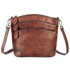 PRICES MAY VARY. 【High-Quality Genuine Leather】: This cross body purses for women is made of 100% genuine leather material, which is soft, durable and lightweight. 3 top zippers, equipped with high-quality hardware and reinforced bronze interior polyester lining 【Multiple Pockets】: This leather crossbody bags have 1 main zipper pocket, 3 external zipper pockets, one internal compartment, including a mobile phone pocket to Meet Daily Needs, our genuine leather purses is a high-quality fashion accessory 【Perfect Size】: The size of this genuine leather crossbody bags is 9.05×3.34×9.44 (L×W×H inch), which is suitable for dating, shopping, parties and any other occasion, adding further versatility and convenience, allowing you to wear it easily 【Strap】: This genuine leather crossbody bags has a Leather Bags Handmade Pattern, Crossbody Purse Patterns, Bronze Interior, Concealed Carry Purse, Brown Leather Crossbody Bag, Vintage Crossbody Bag, Leather Crossbody Bags, Brown Purse, Genuine Leather Purse