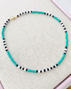 Trendy Turquoise Round Beaded Necklace, Trendy Turquoise Beaded Necklaces With Round Beads, Trendy Turquoise Beaded Necklaces For Gifts, Trendy Turquoise Necklace With Round Beads, Trendy Turquoise Beaded Necklace For Gift, Green Letter Beads Necklace, Green Tiny Heishi Beads Necklaces, Green Heishi Bead Round Necklaces, Green Heishi Beads Round Necklace