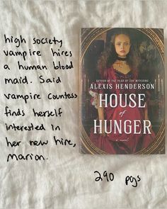 a handwritten note from an author about house of hunger by alexens henderson