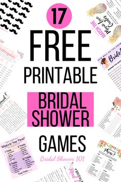 the free printable bridal shower games