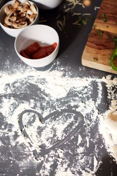 some food is laying out on the table and ready to be made into an appetizer