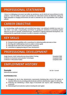 an orange and blue resume template