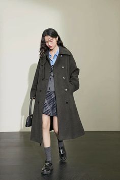 Winter Lookbook, Woolen Coat, Fancy Outfits, Shopping Hacks, Fashion Brand, Dark Green, Style Me, Singapore, Gray Color