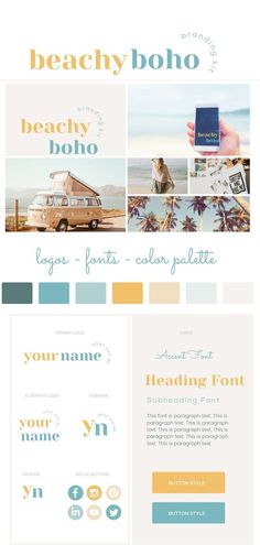 the website design for beachy boho