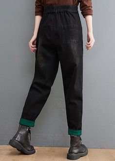 Style Black Pockets Patchwork denim Pants SpringFabric: Cotton BlendedSize & Fit: This garment fits true to size.Length: Size M measures 36.66"from waist to hem.Waist:Fitted - elastic waist allows stretch Hip: Loosely Fitted. room for hips. Hand Wash Cold. Casual Black Patchwork Jeans, Black Patchwork Denim Jeans, Black Patchwork Straight Leg Jeans, Black Straight Leg Bottoms With Patchwork, Black Patchwork Straight Leg Bottoms, Black Denim Cargo Jeans With Tapered Leg, Black Straight Leg Pants With Patchwork, Patchwork Denim, Spring Fabric