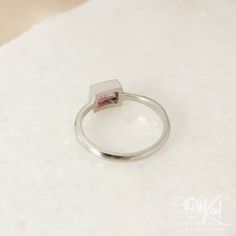 Silver Pink Ombre Tourmaline Ring - Rectangular Cut - Bezel Setting - - - - - - - - - - - - - - - - - - - - - - - - - - - - - - - - - - - - - - - - - - - - - - - - - - - - - - - - - - - - Stone: Natural Pink Ombre Tourmaline Dimensions: 4x5.50x2.50mm Total carat weight of tourmaline: 0.535ct Setting: 925 sterling silver, with the option to have it 14kt rose gold plated, or 14kt yellow gold plated. *PLEASE NOTE: Gold plating will wear off over time and exposing the sterling silver base metal. Thi Custom Birthstone Ring, Tourmaline Ring, Pink Ombre, Bezel Setting, Base Metal, Solitaire Ring, Gold Plating, Rose Gold Plates, Tourmaline