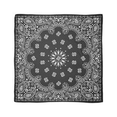 Microfiber polyester silky scarf with a slightly transparent effect. Vivid one side print, visible on the reverse. Black and White Bandana Neck Coolers, Navy Blue Scarf, Bandana Styles, White Ornaments, Red Bandana, Bandana Scarf, Black Scarf, Scarf Headband, Silky Scarf