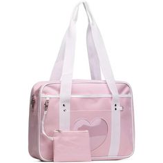 Material :This japanese school bag is made of premium oxford and pvc plastic, sturdily constructed with detailed streamlined stitching.Lightweight but durable and sturdy.  Size: This Ita bag measures14.8*4.8*11 inch.Capacity: approx 10L, can hold the laptop, binders, A4 magazine, book, wallet,clothes, etc. Structure: This bag have multi pockets.One main large pocket for laptop,clothes or books,binders,magazines.One compartment room for ipad or pens.One zipper outside pocket for wallet,tissue,key Anime Purse, Japanese School Bag, Cute School Bags, Kawaii Bag, Kawaii Bags, Kavu Rope Bag, Japanese Bag, Book Wallet, Ita Bag