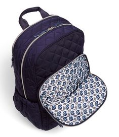 Campus Backpack Classic Navy Quilted Backpack For Travel And Back To School, Back To School Quilted Travel Backpack, Back To School Travel Backpack With Quilted Detail, Functional Quilted Backpack For On-the-go, Quilted Travel Backpack, Vera Bradley Campus Backpack, Alabama Hoodie, Vera Bradley Backpack Campus, Campus Backpack