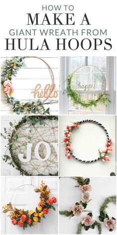 how to make a giant wreath from hula hoops and other diy projects