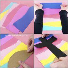 the process to make an art project with construction paper