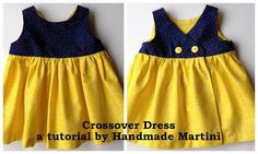 Handmade Martini: Tutorial: Crossover Dress (PR Guest Post) Crossover Dress, Sewing Kids Clothes, Dress Tutorials, Diy For Girls, Guest Post, Girl Pattern, Sewing For Kids