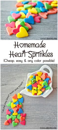 homemade heart sprinkles are so easy and fun to make