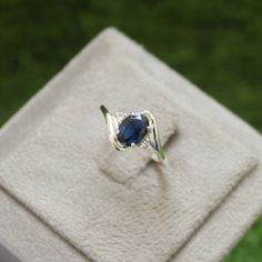 * Material: 925 Sterling Silver * DETAILS ✥ Handmade Ring ✥ - Center Stone: Lab Blue Sapphire  - Center Stone Size: 6X8 MM - Center Stone Shape: Oval - Side Stone: CZ Diamond  ✥ O T H E R ∙ I N F O R M A T I ON ✥ ♦ Your item will be nicely packed to gift in elegant jewelry boxes. ♦ Custom Order We can make custom rings in almost any shape and style. If you want a specific model, please send us a clear picture and we will do our best. ♦ Delivery All Item will be Shipped within 3 to 5 Days after p Saphire Engament Ring Set Silver, Engament Rings, Deco Blue, Blue Sapphire Ring, Ring Art Deco, Silver Engagement Rings, Cz Diamond, Sapphire Gemstone, Jewelry Boxes