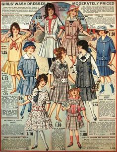 10s Fashion, Vintage Childrens Clothing, Patron Vintage, 1920 Fashion, Edwardian Dress, Fashion Catalogue, Edwardian Fashion, 1920s Fashion