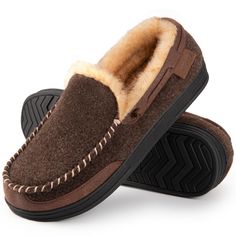 PRICES MAY VARY. Classic Style: With carefully crafted details and a casual look, soft wool felt vamp combined with suede design, you will experience unmatched comfort and ease once you put on these exquisite house slippers, effortlessly adapting to your lifestyle Defy the Cold: Immerse yourself in a genial world with our men's slippers, with soft plush lining that gently snuggles your feet for extreme calefaction and comfy even in the chilly winter. Also, it will absorb moisture and reduce foot Foam House, Mens Moccasin Slippers, Moccasin Slippers, Men's Slippers, Moccasins Mens, Warm Slippers, Moccasins Slippers, Cozy Gift, Shoe Gifts