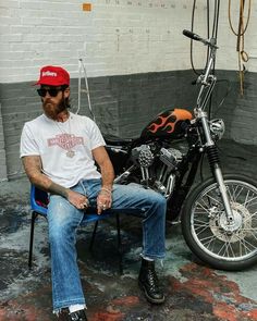 Biker Outfit Men, Biker Style Men, Billy Huxley, Vintage Biker Style, Western Outfits Men, Biker Aesthetic, Biker Outfit, Cowboy Outfits