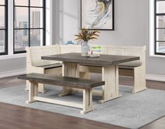 Vilo Home Ozarks Breakfast Nook VH8090-NOOK VH8090-NOOK Dining Nook Table, Corner Storage Bench, Corner Bench Dining Table, Breakfast Nook Seating, Corner Bench With Storage, Kitchen Corner Storage, Corner Bench Seating, Breakfast Nook Table, Nook Table