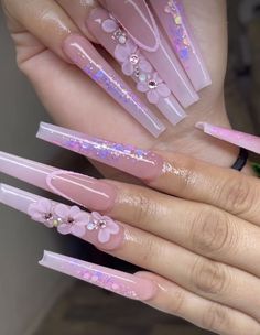 Easy Nail Art Tutorial, Pink Bling Nails, Occasion Nails, Diy Acrylic Nails, Pedicure Manicure, Beige Nails