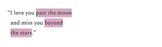 two pink rectangles with the words i love you past the moon and miss you beyond the stars