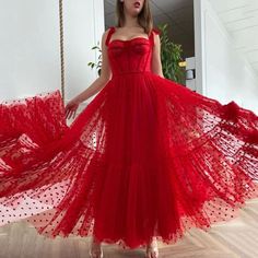 Red Polka Dots Tulle A Line Prom Dress Off Shoulder Prom Dresses BlissGown Cocktail Dress For Teens, Gown Christmas, Column Wedding Dress, Red Prom Dresses, Bespoke Wedding Dress, Beach Wedding Dress Boho, Tulle Evening Dress, Prom Dresses Two Piece, White Prom Dress