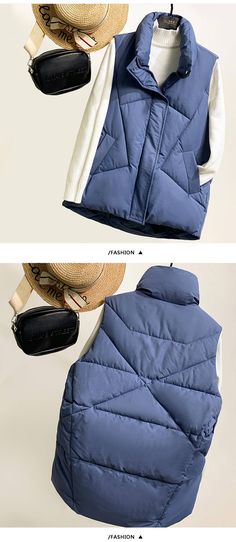 Jacket Vest, Pocket Pattern, Sleeveless Jacket, Solid Clothes, Cotton Pads, Outerwear Coats, Mandarin Collar, Stand Collar, Vest Jacket