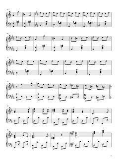 sheet music for the piano with notes