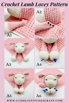 crochet lamb lacyy pattern with instructions on how to make the baby's blanket