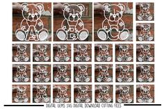 the stencils are designed to look like teddy bears in different sizes and shapes