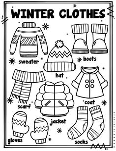 spanish coloring pages for children with clothes and hats